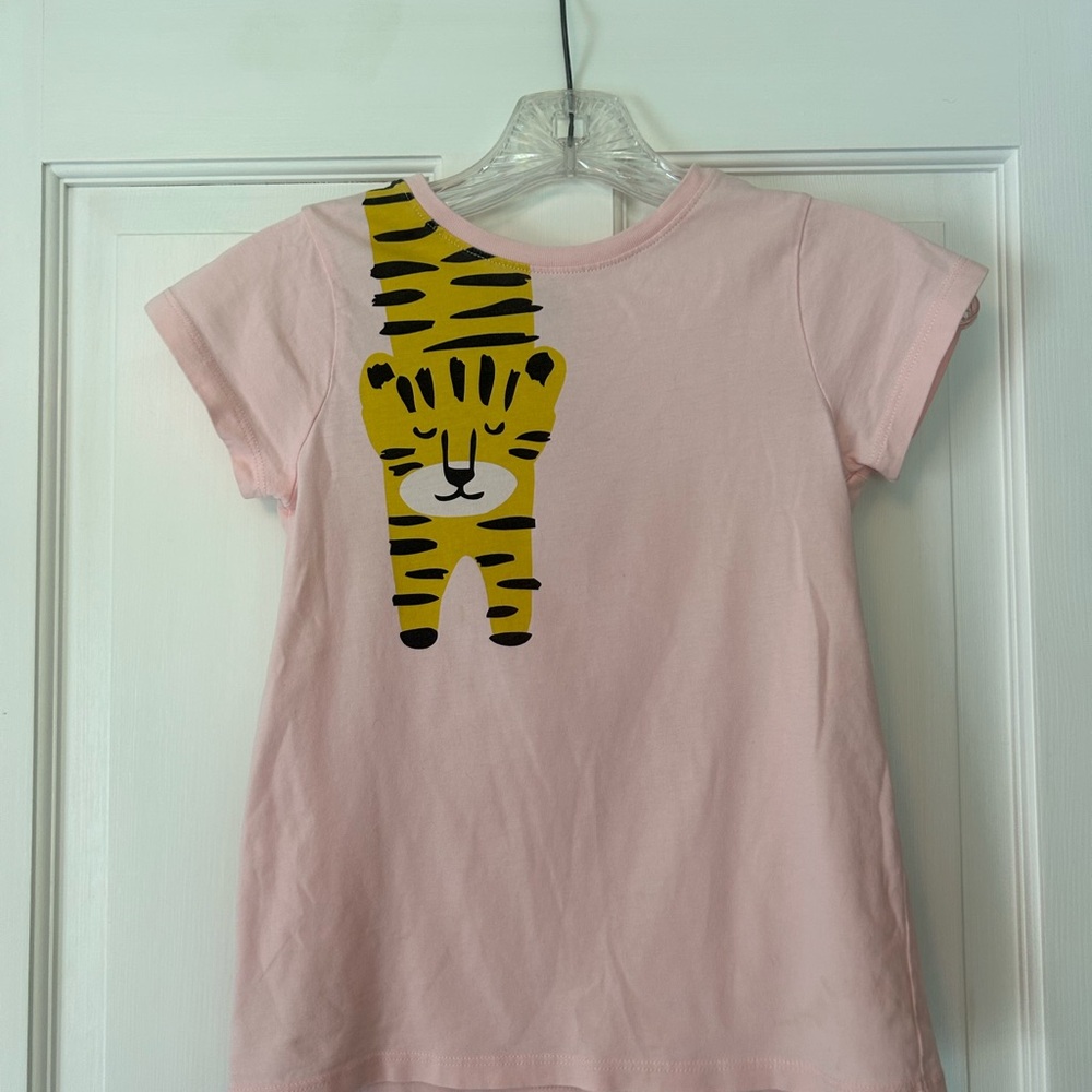 Tea Collection Pink and Yellow Tiger Kids T-Shirt